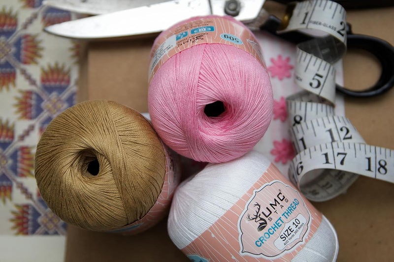 UMC STAG Size 10 Crochet Thread | 100% Combed Mercerized Cotton | Oeko-TEX Certified | 50g Ball 400 Yards | Ideal for Lace, Tatting & Crochet Projects (Hazelnut Brown 373, Size 10 Single) - Image 4